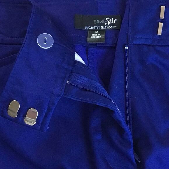 NWT East 5th Secretly Slender Slimming Cropped Wide Leg Pants Viking Blue Sz 10 - Picture 2 of 8